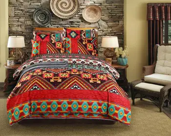 

Buy one get one free Bohemian Style Bedding Set Bed linen New National Printing Queen Size Promotion Price Comfort 3pcs
