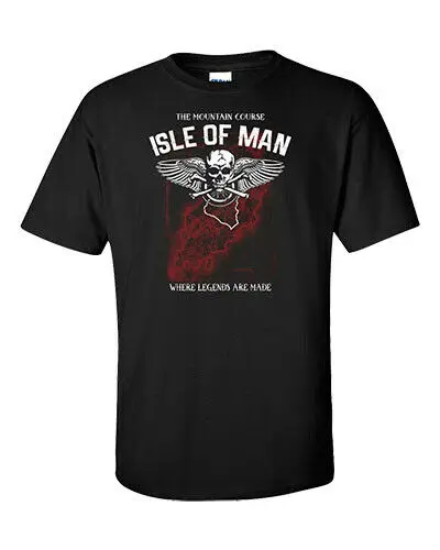 2019 Fashion Isle Of Man T-Shirt Tt Road Races Bike Mountain Motorcycle Skull Riders 9 Colors Tees | Мужская одежда