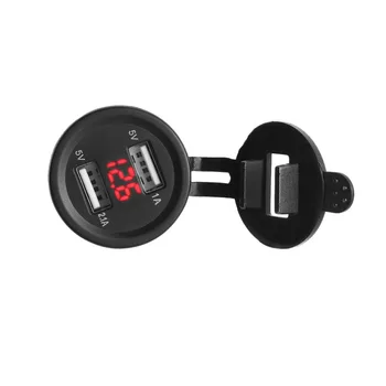 

Waterproof Heat-resistant 12V DC Motorcycle Car 3.1A Dual USB LED Charger Socket Voltage Voltmeter Outlet Panel