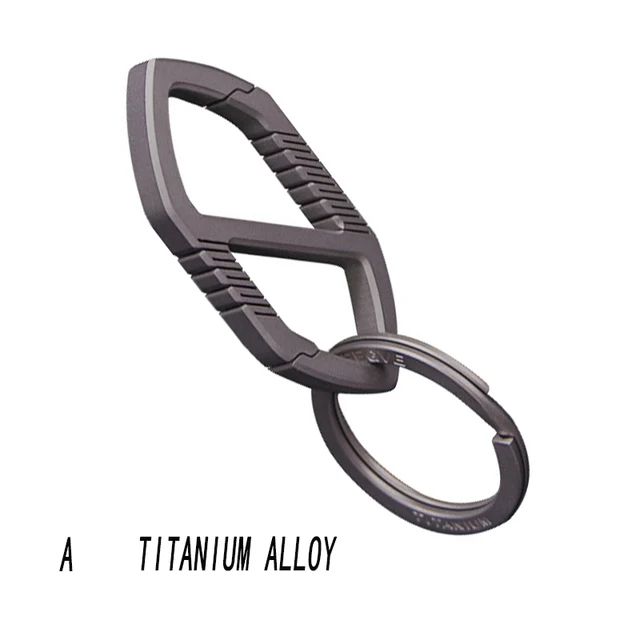 Titanium Men Women Car Keychain Rotatable Buckle Luxury Key Chain Ultra Lightweight EDC Key Ring Holder Upscal Gift for Men A
