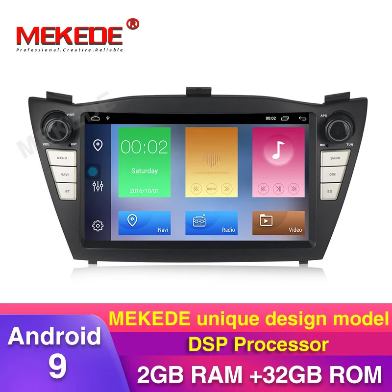 MEKEDE Android 9 2din автомобильный радиоприемник для 2009 2010 2011 2012- hyundai IX35 GPS; Мультимедийный проигрыватель с Bluetooth WI-FI OBD2