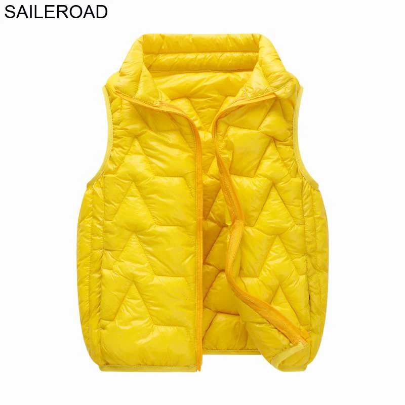 SAILEROAD 5-13лет Подростки Жилеты для мальчиков Большой детский жилет Повседневная одежда для девочек Осень Зима Теплая Перейти в школу Одежда - Цвет: Y8905 yellow