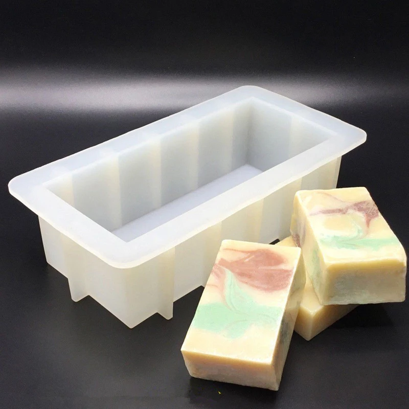 1Pcs Silicone Soap Mold Flexible Easy Removal Rectangle White Loaf Mould Handmade Soaps Making