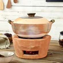  Charcoal hot soup rice cooking pot small furnace carbon pottery household old-fashioned clay stove stew pan saucepan casserole 