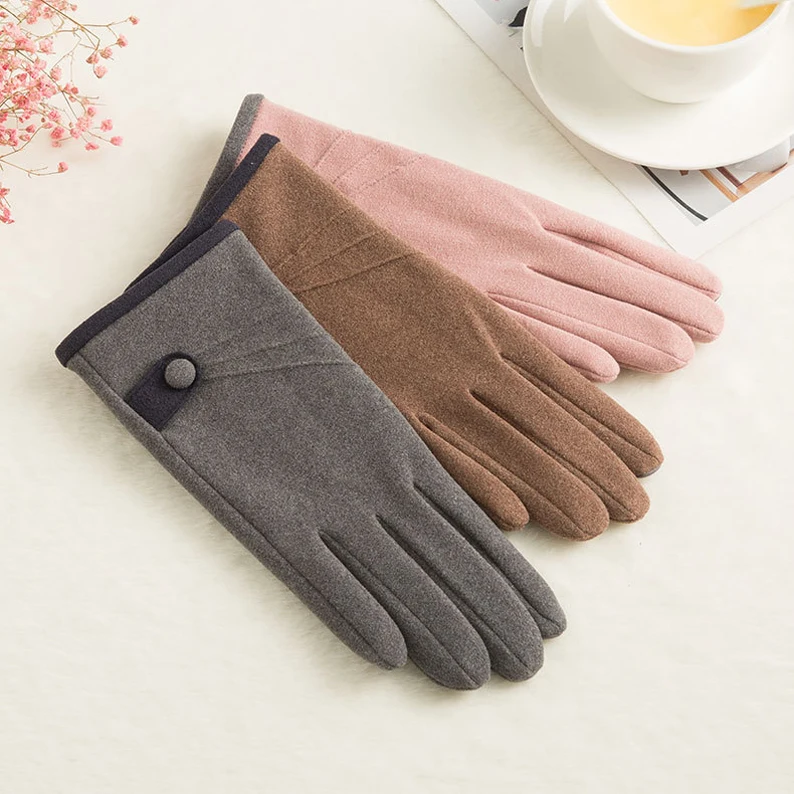 Новые модные женские перчатки для спорта на открытом воздухе с сенсорным экраном, Зимние Теплые повседневные флисовые перчатки для смартфонов, черные, серые, розовые