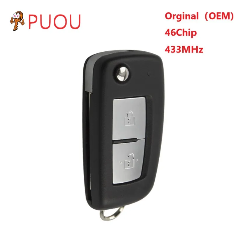 2 кнопки 433 МГц FSK PCF7946 чип дистанционный Автомобильный ключ для Nissan Qashqai Sunny NV200 авто ключ для отбортовки с Uncut Blade