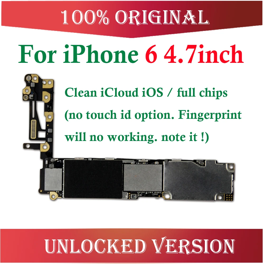 Бесплатный iCloud логическая плата 16 Гб для iPhone 6 разблокировка материнской платы без touch id/с touch id полная функция