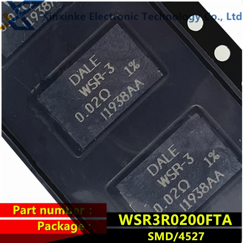 WSR3R0200FTA DALE WSR-3 0.02R 1% 75PPM 3W 4527 car-grade detection resistor New original genuine Current sensing resistor wsl36374l000fek 3637 0 004r 1% 4mr 4l0f 3w r004f 50ppm 4 terminal current sensing resistance new original genuine