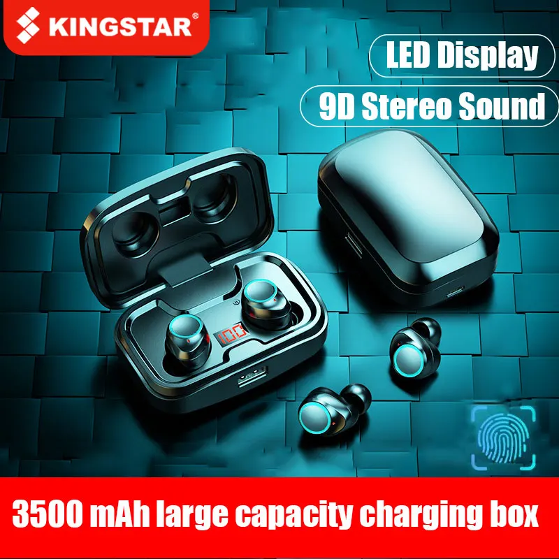 

TWS Bluetooth Earphones 3500mAh Charging Box Wireless Headphones 9D Stereo Earbuds Waterproof Sports Headset With Microphone