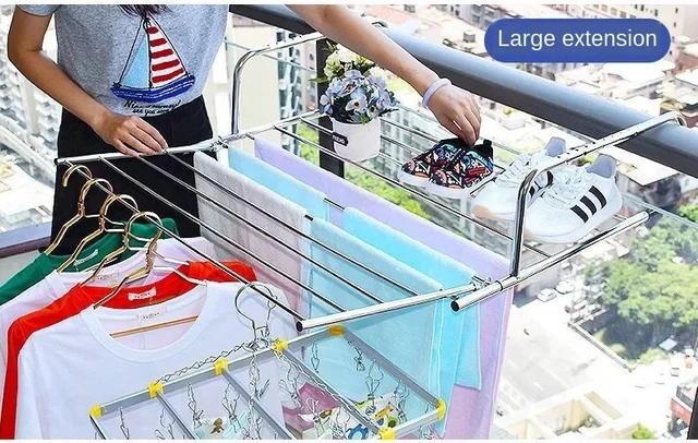 Multiuse Folding Window Drying Rack Stainless Steel Hanging Drying Rack  Balcony Drying Shelf Towel Quilt Stand - Drying Racks - AliExpress