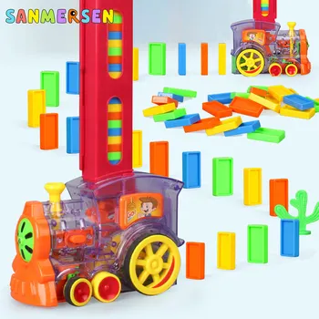 

Electric Domino Train Car Vehicle Model Magical Automatic Set Game Building Blocks Car Truck Vehicle Stacking Gift For Children