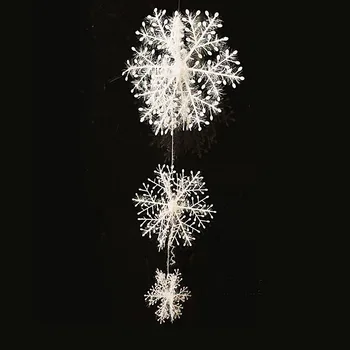 

Christmas three-dimensional cross snowflake snowflake hanging Christmas tree pendant large, medium and small three-piece set