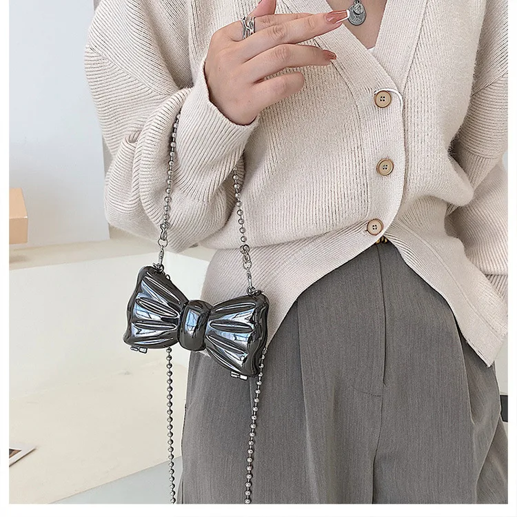 Metal Mini Bow Crossbody Bags Para As