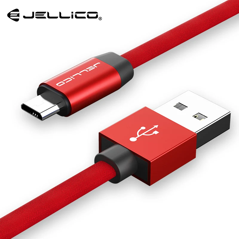 Jellico 100 см высокопрочный Micro USB кабель для samsung Xiaomi LG USB 3.1A Быстрая зарядка данных плетеное зарядное устройство Android мобильный телефон - Цвет: Красный