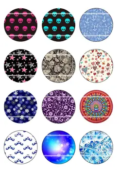 

Handmade Colorful picture Round Glass Cabochons Refrigerator magnet for Necklace Decoration and Phone Chain Accessaries206