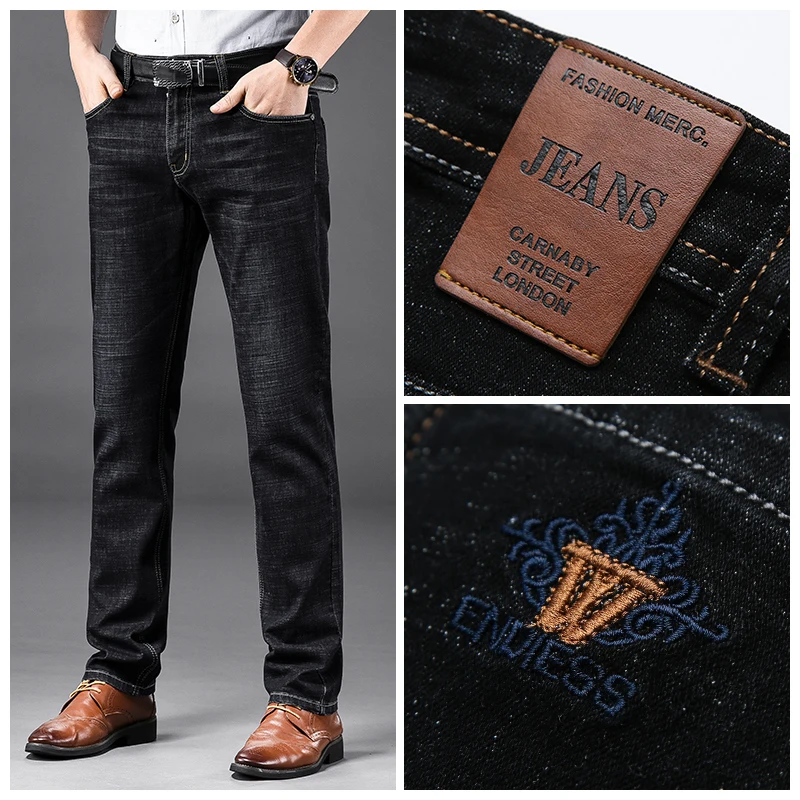 Мужские джинсы мужские Homme деним облегающие брюки прямые черные байкерские