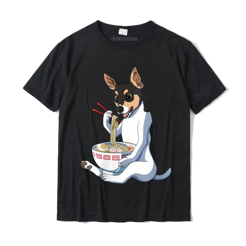 Womens Funny Dog Giapponese Kawaii Ramen Rat Terrier Girocollo T-Shirt Cotone Uomo T Shirt Street Top Tees Divertente Alla Moda