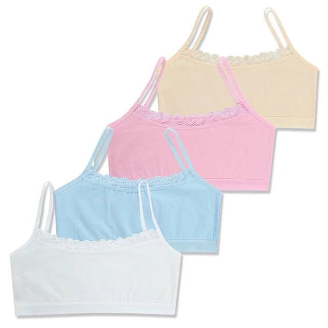 4pcs Girls Training Bras Kids Soft Underwear Girls Bras Top for