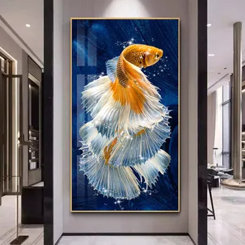 

NEW DIY 5D 2020 Full Round Diamond Painting Embroidery Golden carp Painting,Cross Stitch,Rhinestone Diamond Mosaic Sale