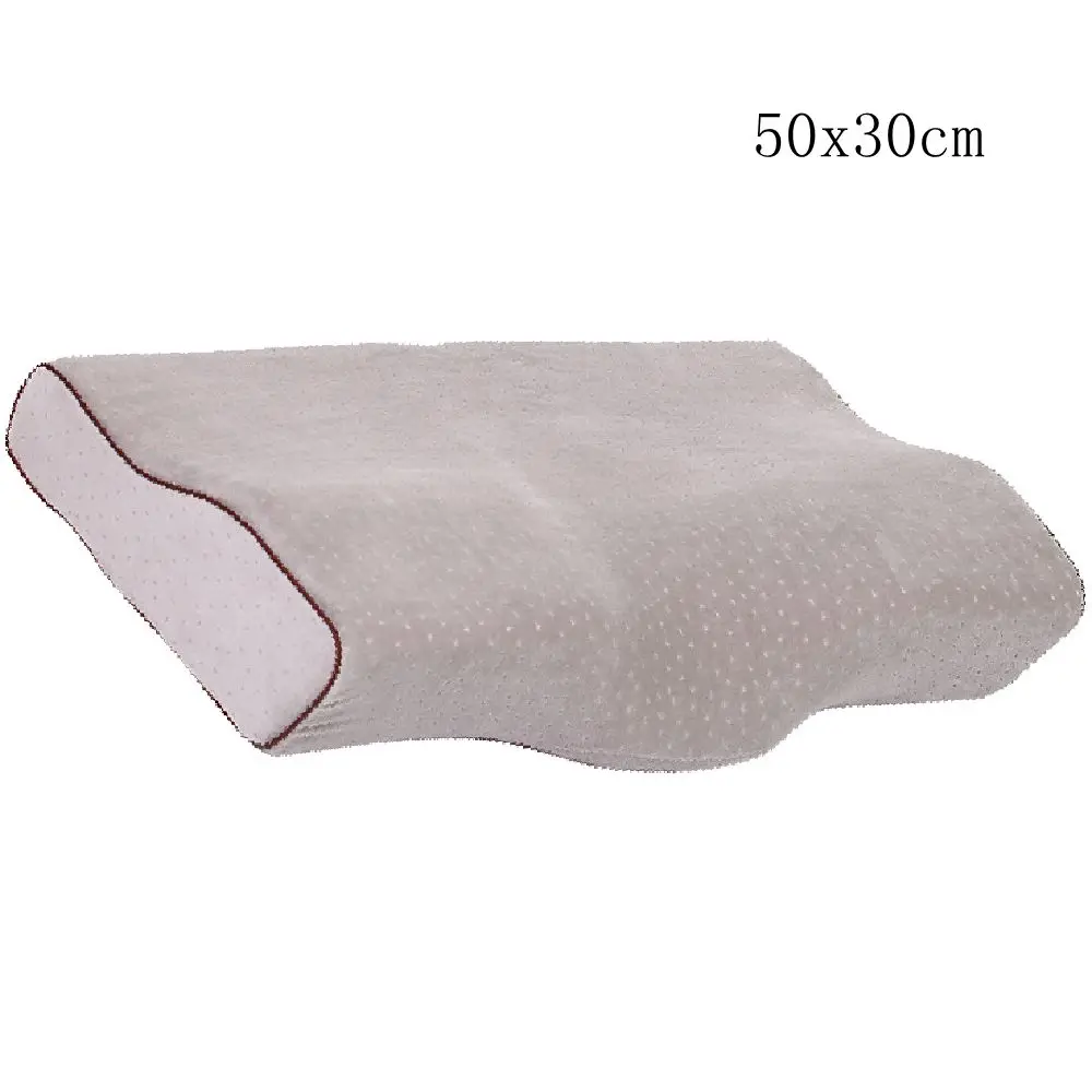 50x30cm Ортопедическая подушка для здоровья, Ортопедическая подушка с эффектом памяти, защитная подушка для шеи, медленный отскок, латексная подушка в форме бабочки, постельные принадлежности - Цвет: 50x30cm