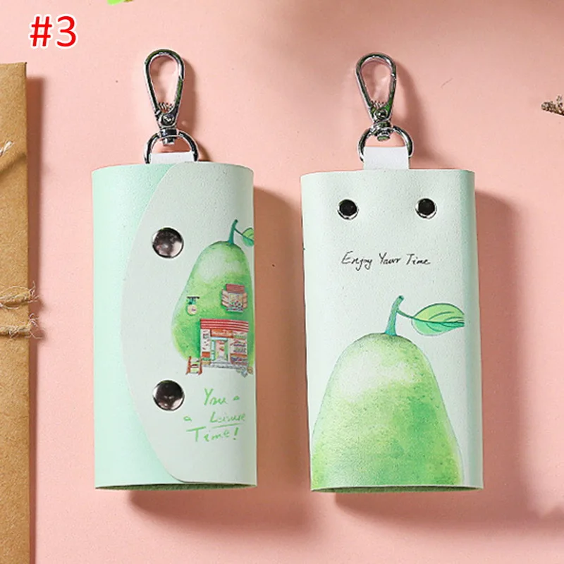 MoneRffi мультфильм Животные PU кожаный держатель для ключей сумка чехол для женщин милый автомобильный брелок Fameal Брелок чехол для колец чехол Сумки - Цвет: 3