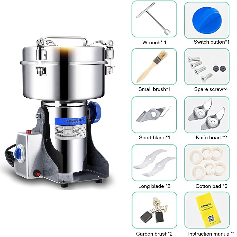 2000g Grains Spices Hebals Grinder Electric Coffee Grinder Coffee Dry Food Grinder Spice Mill Grain Mill Food Crusher 5