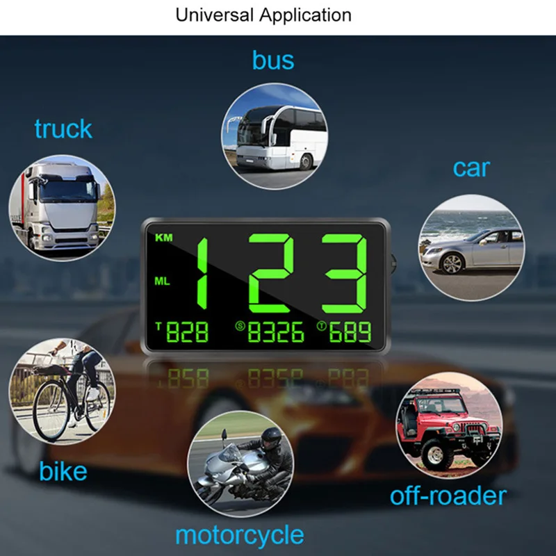 Мотоцикл gps скорость метр Цифровой head up BEESCLOVER скорость над скоростью ing сигнализация для грузовика pantalla coche