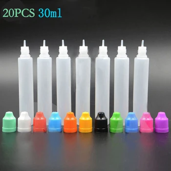 

20pcs 30ml Dropper Bottles Empty Squeezable Eye E Liquid Juice Essence experiment Containers Long Dropper Tips + Funnel