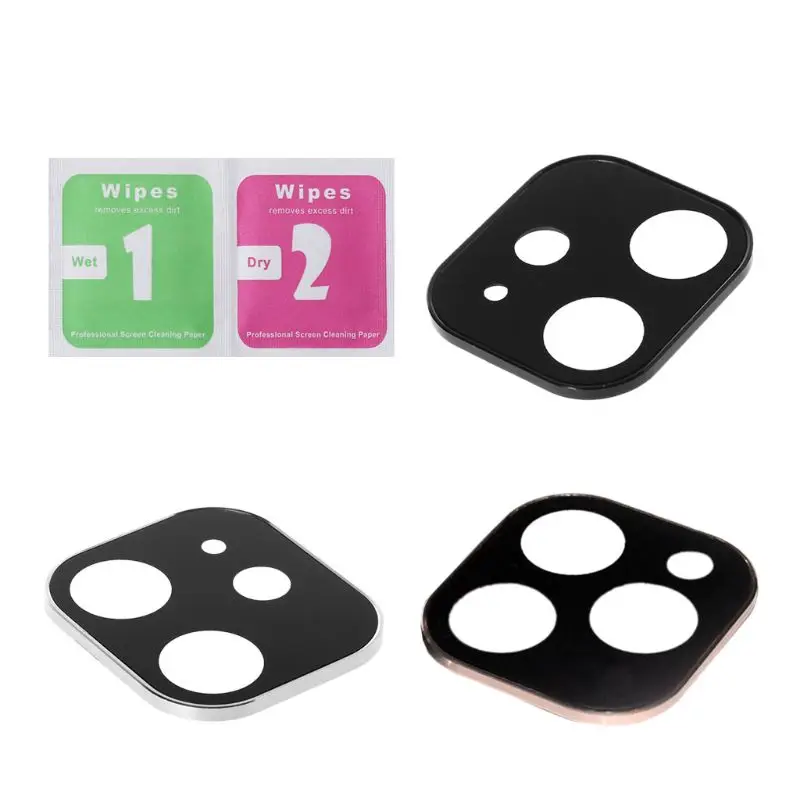 Free shipping Tempered Glass Back Camera Case Metal Rear Lens Protective Ring for iPhone 11 | Мобильные телефоны и