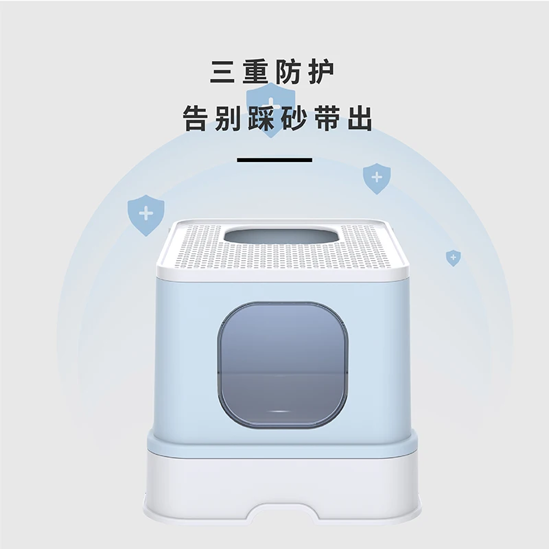 Fully Enclosed Cat Litter Box Large Anti-spatter Drawer Top Into Cat Toilet Deodorization Extra Large Oversized Cat Supplie Pets