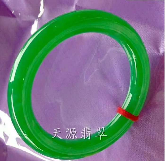 Natural Emerald Green Jadeite Jade Bangle Bracelet Handmad(Certificate delivery