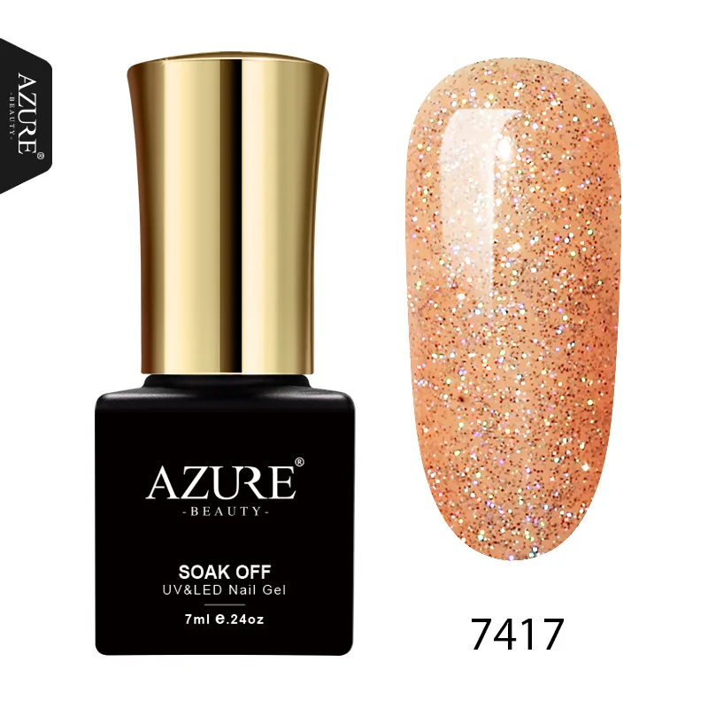 7417 Azure beauty Гель-лак для ногтей модные цвета для дизайна ногтей впитывающаяся гибридная Эмаль 7 мл гель-лаки лазурный УФ-гель для ногтей - Цвет: 7417