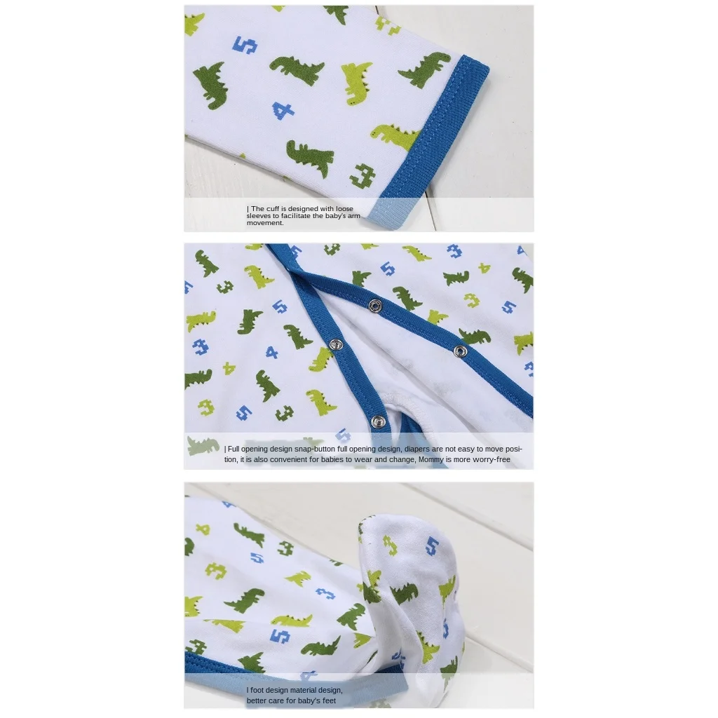 3 шт. Детские хлопковые пижамы с длинным рукавом|Ползунки для малышей| |