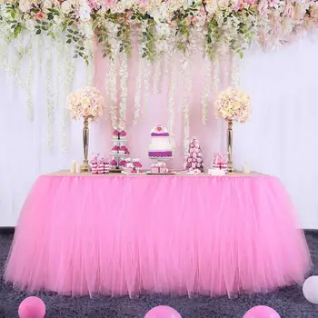 

Wedding Party Tutu Tulle Table Skirt Cover Tableware Cloth Baby Shower Party Home Decor Table Skirting Birthday Party Decoration