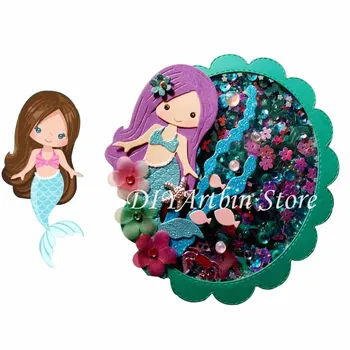 

Mermaid Girl Cutting Dies Stitched New Dies For Card Making Stencils For New Dies For Card Making
