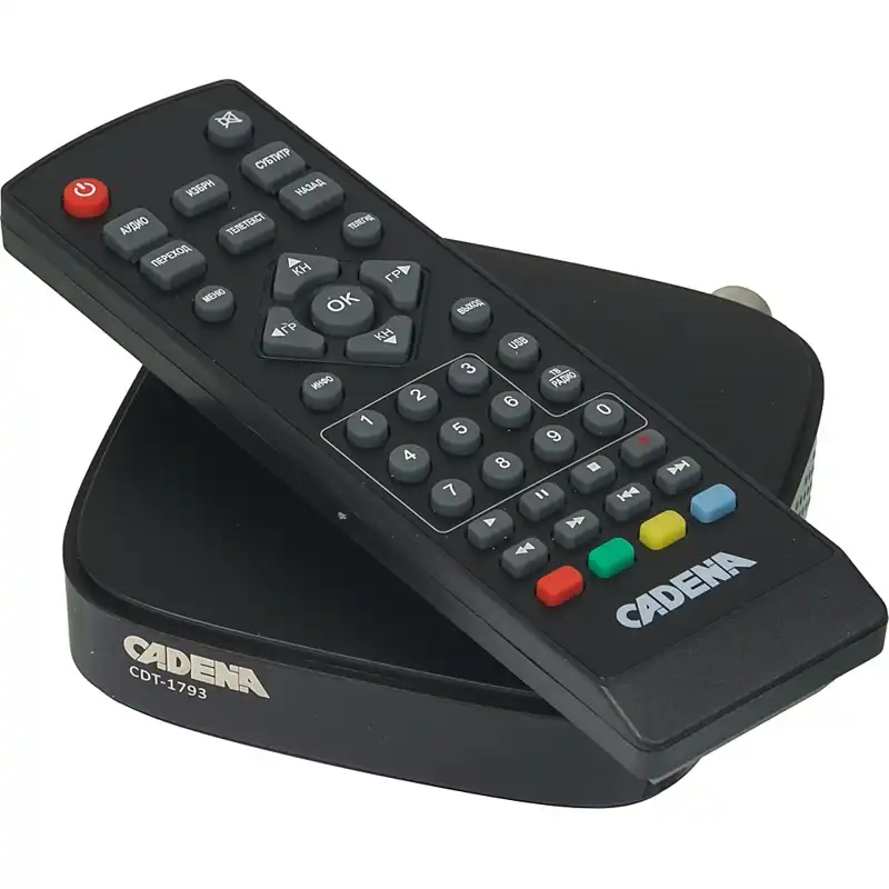 Ресивер DVB-T2 CADENA CDT-1793, черный, (046/91/00047700) Ресивер DVB-T2 CADENA CDT-1793, черный, (046/91/00047700)