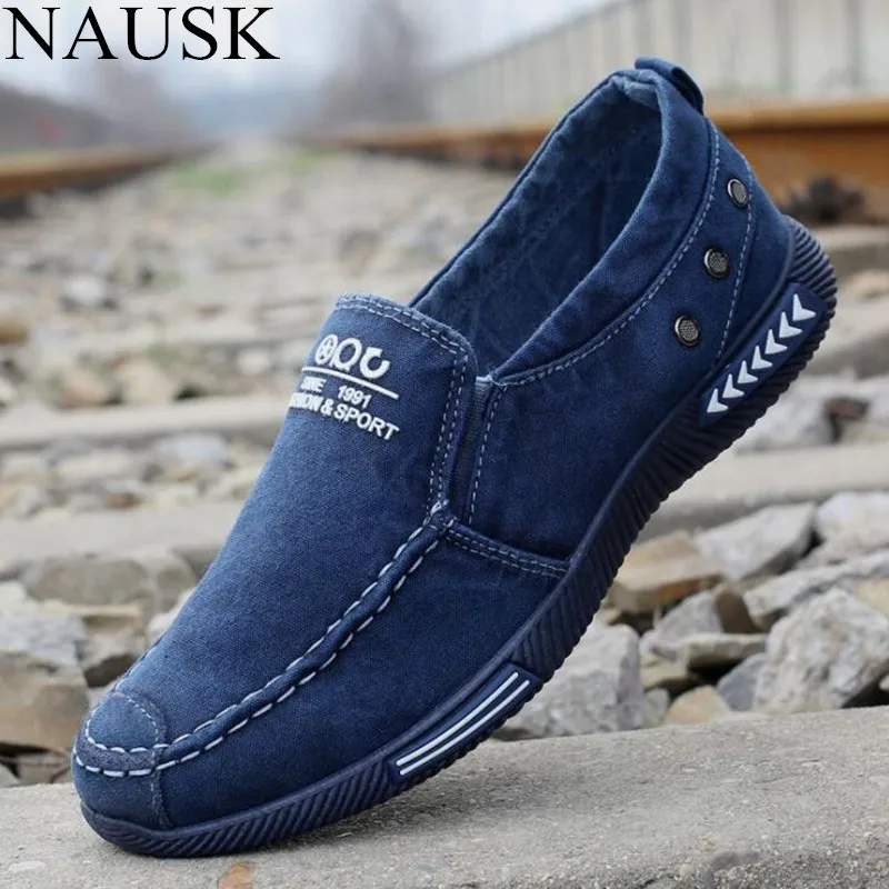 

NAUSK Canvas Men Shoes Denim Lace-Up Men Casual Shoes New 2018 Plimsolls Breathable Male Footwear Spring Autumn Adulto Shoes