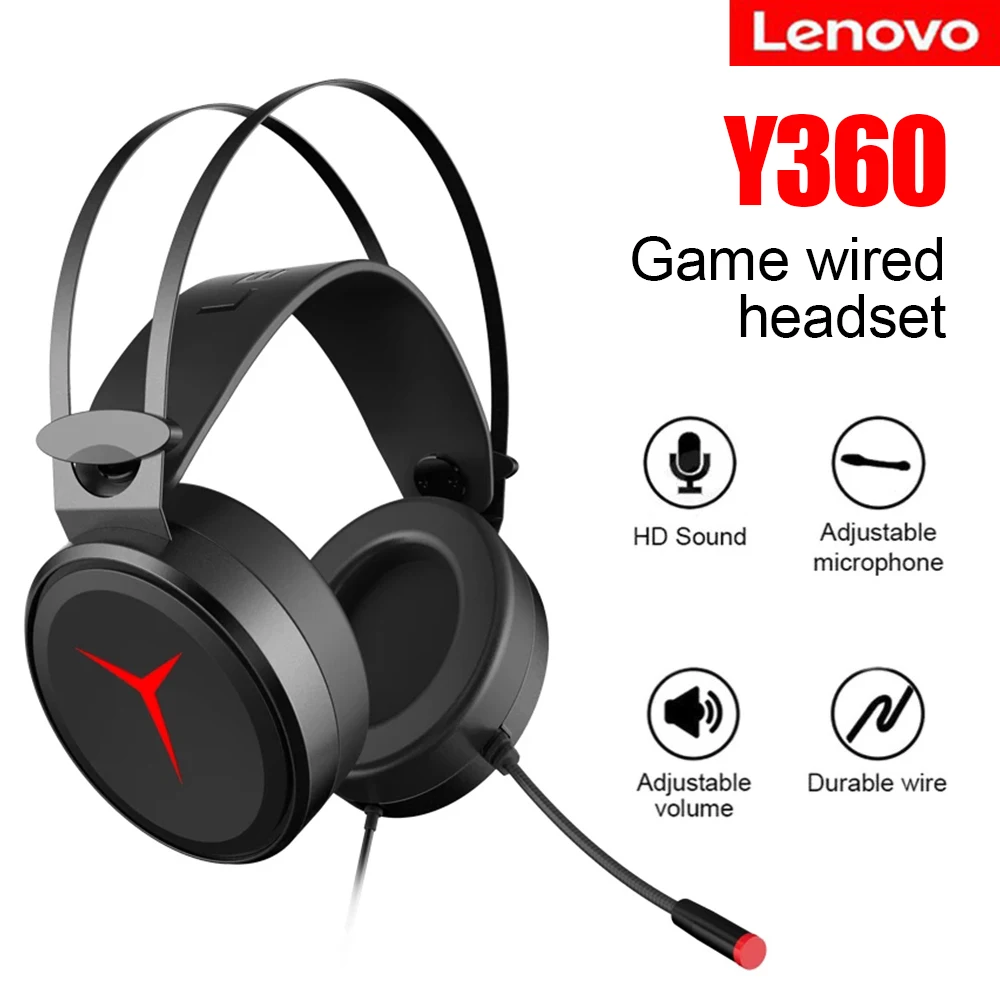 Проводная игровая гарнитура Lenovo Y360 профессиональные USB-наушники с объемным