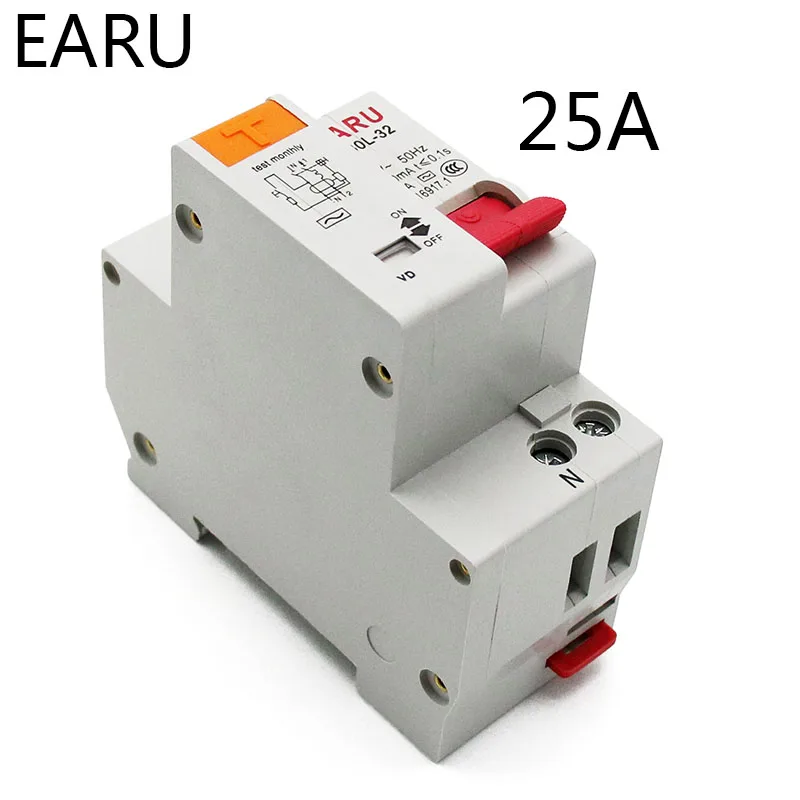 25A DZ30L EPNL DPNL 230 В 1P + N выключатель остаточного тока с защитой от перегрузки и