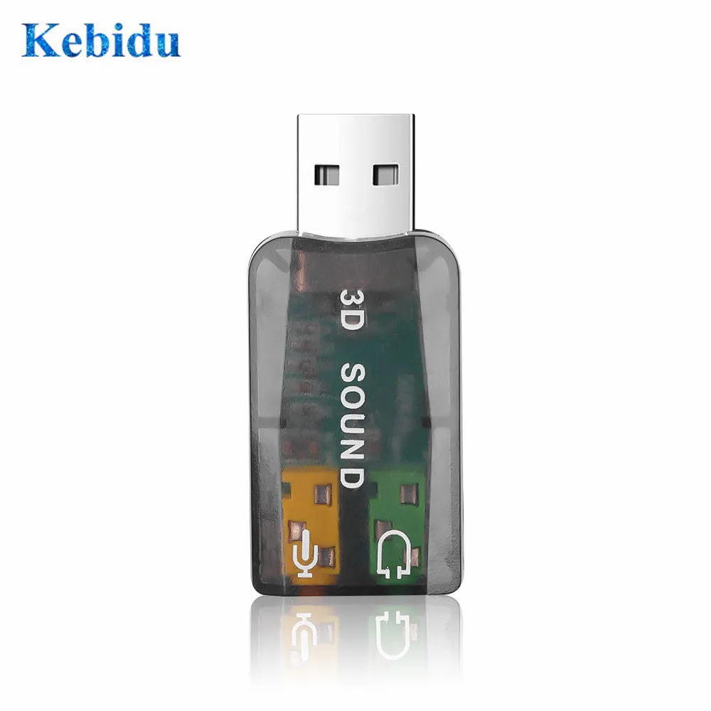 Внешняя 3D USB звуковая карта kebidu 5 1 каналов 3 мм|usb sound card 5.1|usb cardsound |
