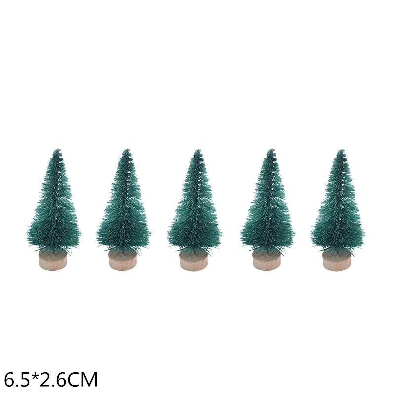 6.5cm-dark green 5 шт. 5-16 см сизалевое волокно Мини Рождественская елка Снежный Мороз сосна DIY ремесло Рождественская вечеринка украшение стола рождественские украшения - Цвет: 6.5cm-dark green