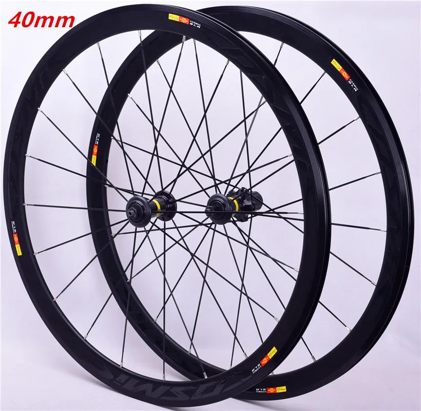 700c COSMIC 30mm 40mm 50mm Alloy Wheels, Road Bike V brake/Disc Brake Premium Black Bike Wheelset