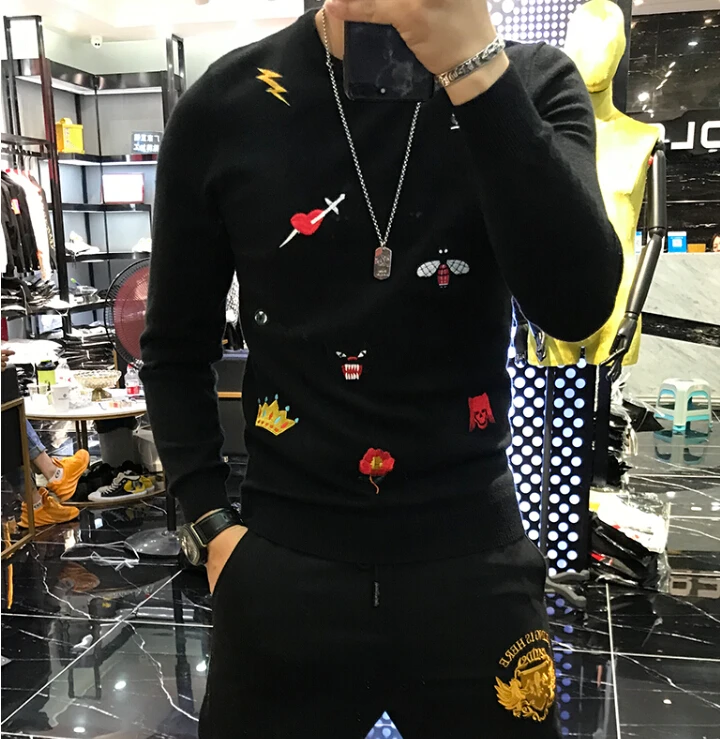 Mens Causal O Neck Sweater d Autumn Winter Christmas Pullover Knitted Jumper Sweaters Slim Fit Male Clothes