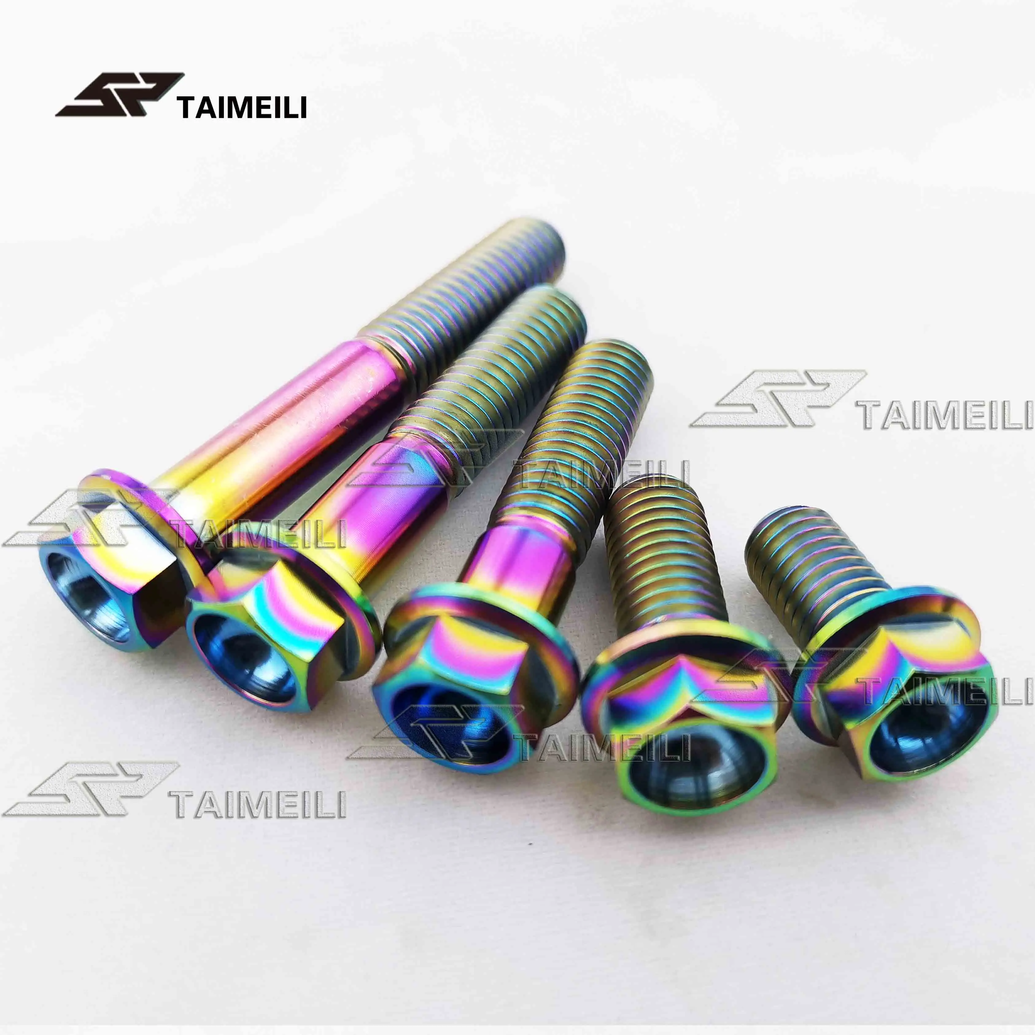 TAIMEILI титановый винт с фланцевой головкой Rainbow M8x15/20/25/30/35/40/45/50/55/60 мм GR5 мотоциклетный винт