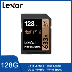 Lexar Оригинал 64G sd-карта 256 Гб карта памяти 32 Гб UHS-I флэш-карта 128 Гб 16 Гб Высокая скорость до 95 м класс 10 633x для камеры