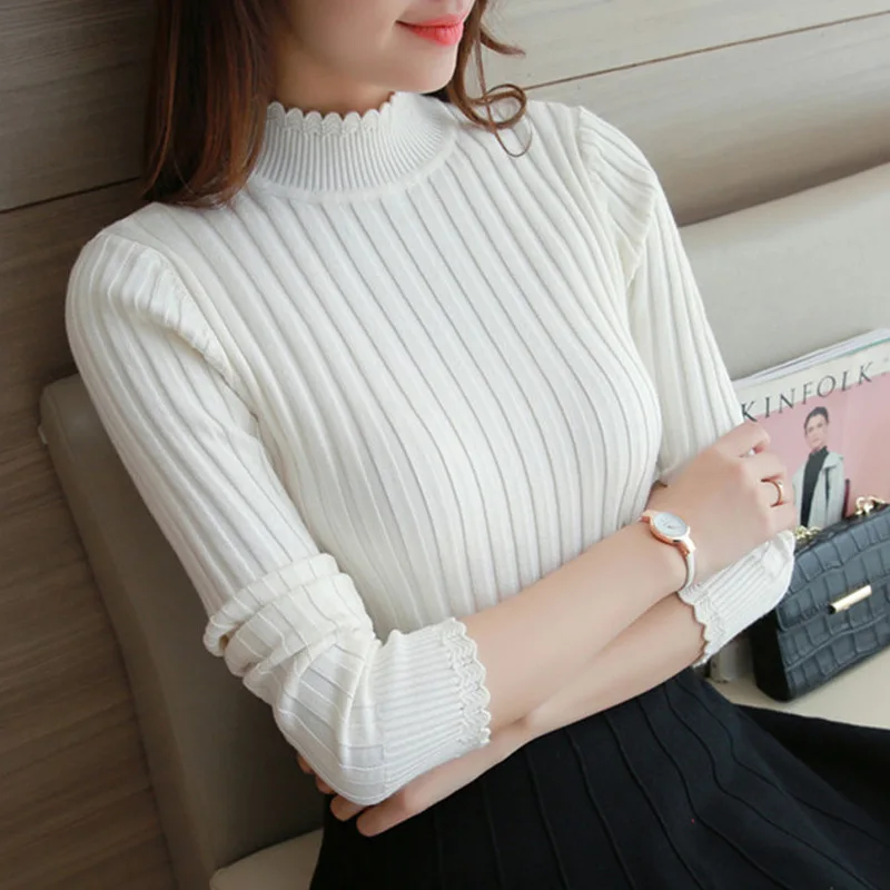 

2018 warm turtleneck women sweaters and pullovers high elastic plus size women sweater korean style winter clothes women tops
