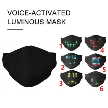 

rechargeable Lichtgevende Maskers Winter Persoonlijkheid Mode Ademend Stofdicht Verdikte Mond Cover Mannen Vrouwen Party Maskers