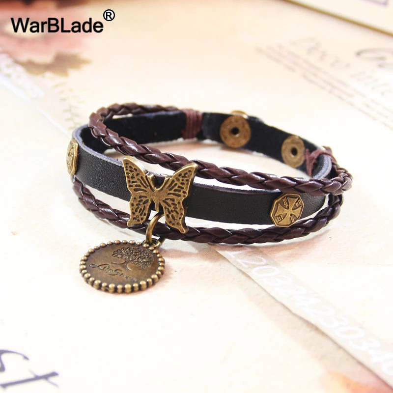 WBL Новая мода Evil Eye браслеты старинный браслет Многослойный кожаный браслеты с подвесками 10 шт. для мужчин и женщин