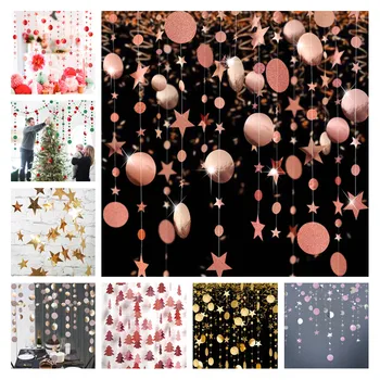

4M Snowflake Star Tree Shape Paper Garland Christmas Decoration for Home Noel Navidad Tree Ornaments Xmas New Year Party Decor