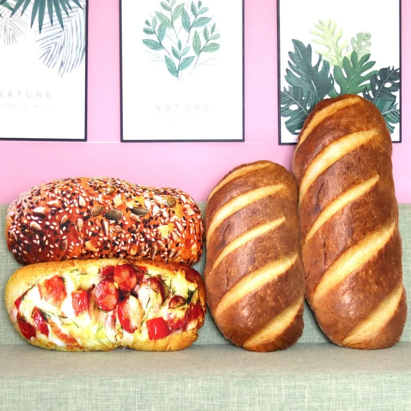 

Bread Pillow Plush Throw Cushion Removable Washable Decorative for Kids Room Girlfriend Present Stuffed Toy Sofa Decoration